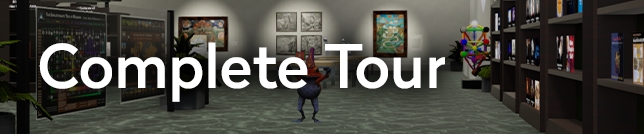 Complete tour banner for VR Mystery School.